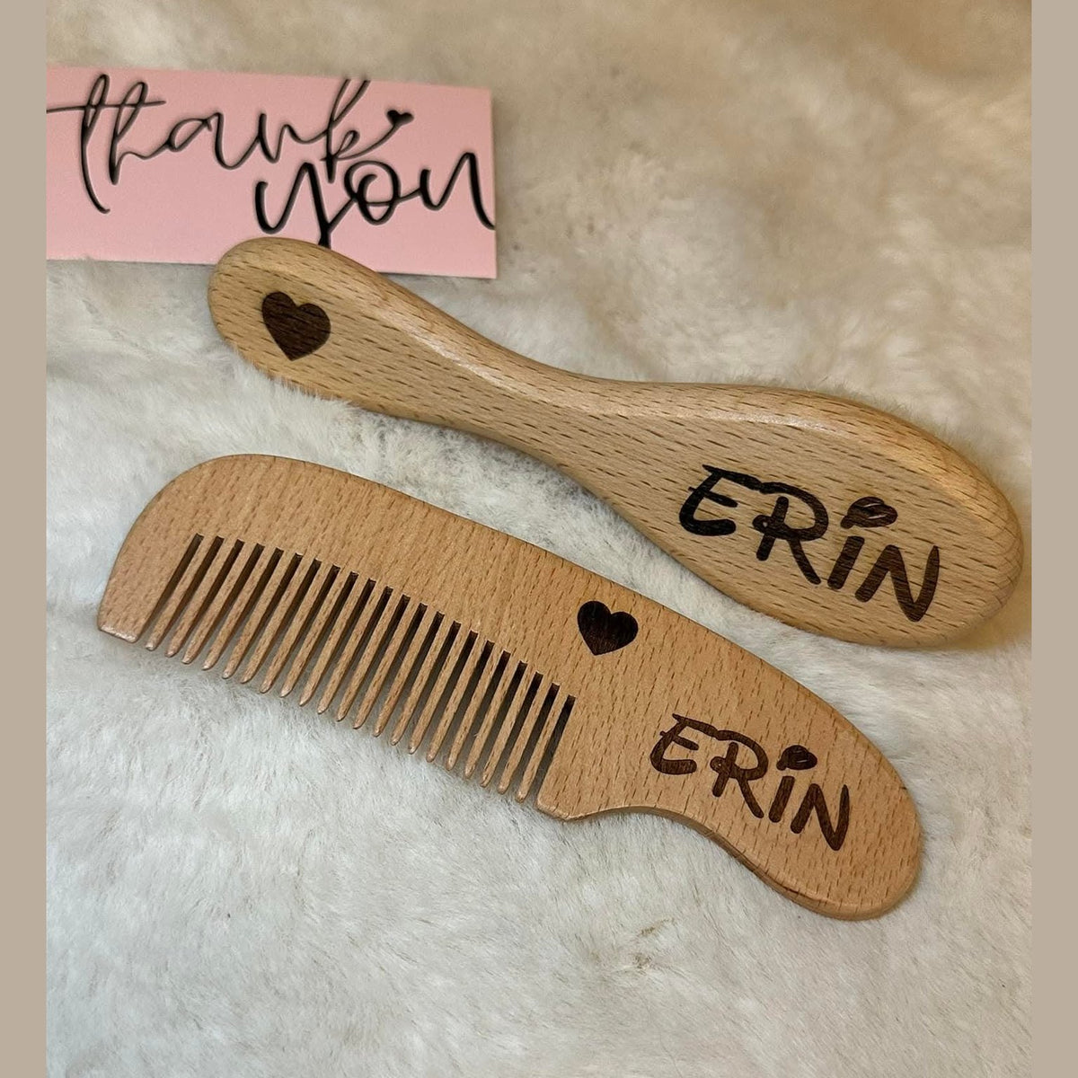 Lot Brosse et Peigne bébé personnalisé - L'Atelier de Lolo