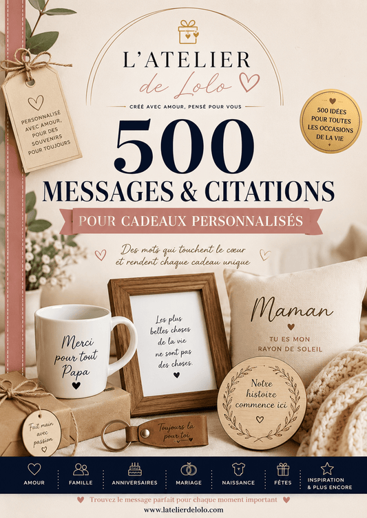 500 Messages et Citations pour cadeaux personnalisés - L'Atelier de Lolo