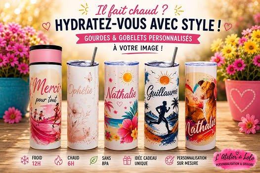 Gourde personnalisée - L'Atelier de Lolo