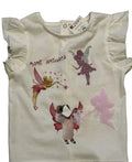 T-shirt fille L'Atelier de Lolo avec motif coloré, porté par une jeune fille, vue de face.
