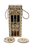 Coffret bouteille de L'Atelier de Lolo avec plusieurs bouteilles en verre coloré, présenté dans un coffret élégant.