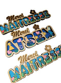 Carte de remerciement pour maîtresse ou Atsem, illustrée avec motifs colorés, de la marque L'Atelier de Lolo.