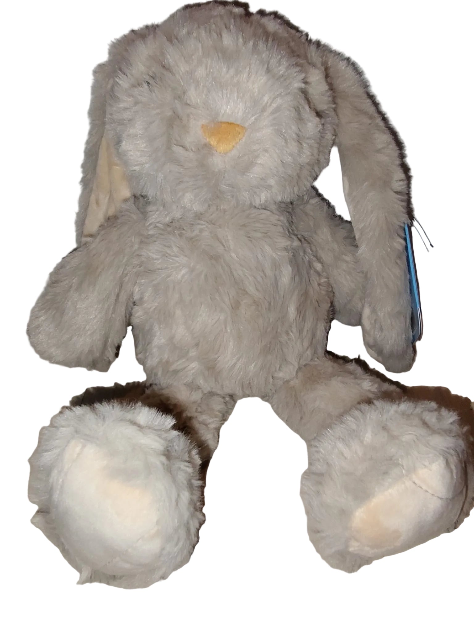 Peluche lapin grand modèle de L'Atelier de Lolo, peluche douce et câline avec longues oreilles blanches et corps moelleux.