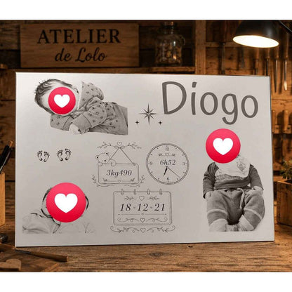 Cadre miroir personnalisé de L'Atelier de Lolo avec cadre en bois et miroir rectangulaire dans un intérieur moderne.