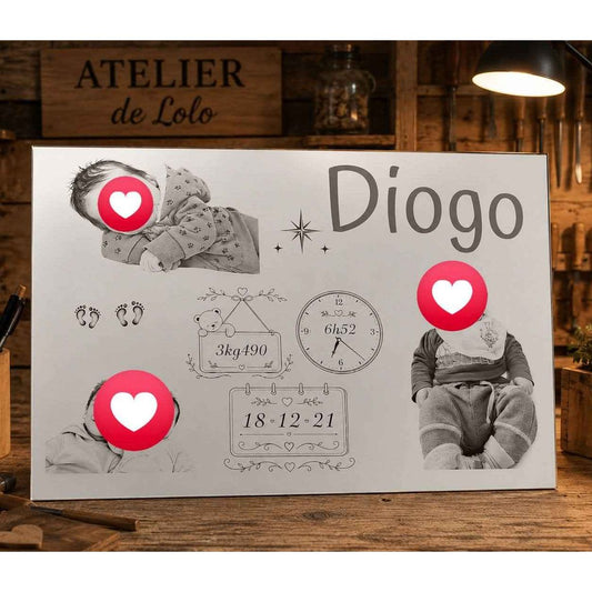 Cadre miroir personnalisé de L'Atelier de Lolo avec cadre en bois et miroir rectangulaire dans un intérieur moderne.