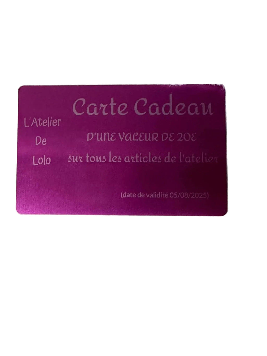 Carte Cadeau L'Atelier de Lolo - L'Atelier de Lolo