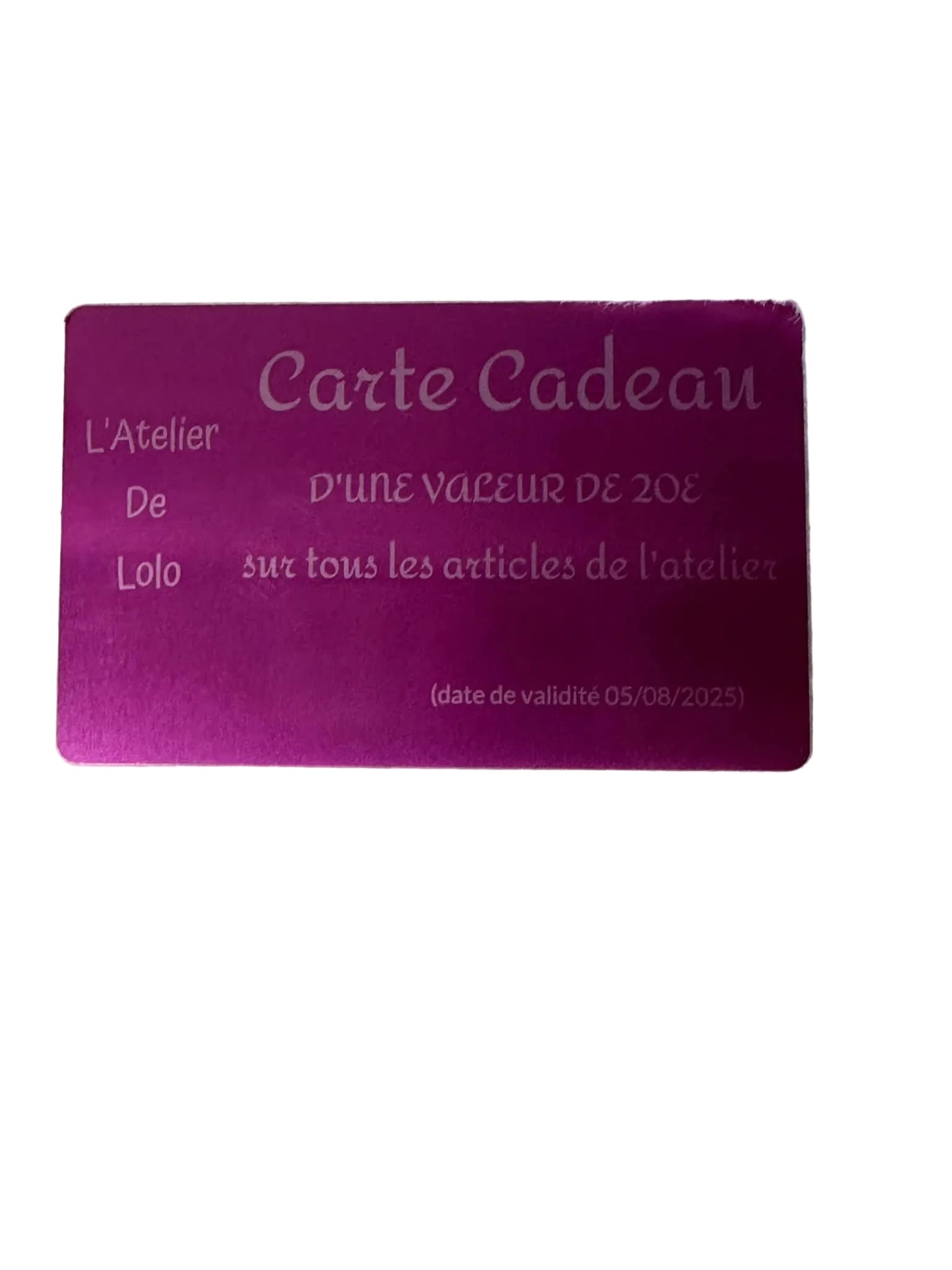 Carte Cadeau L'Atelier de Lolo - L'Atelier de Lolo