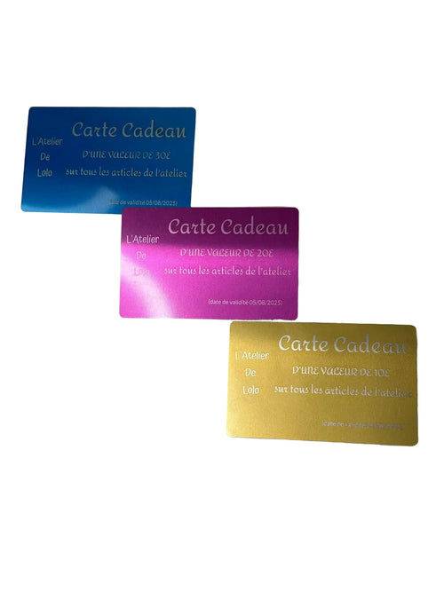 Carte Cadeau L'Atelier de Lolo - L'Atelier de Lolo