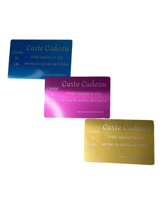 Carte Cadeau L'Atelier de Lolo - L'Atelier de Lolo